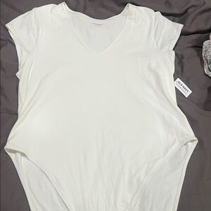 Old Navy Ivory V-Neck Bodysuit
